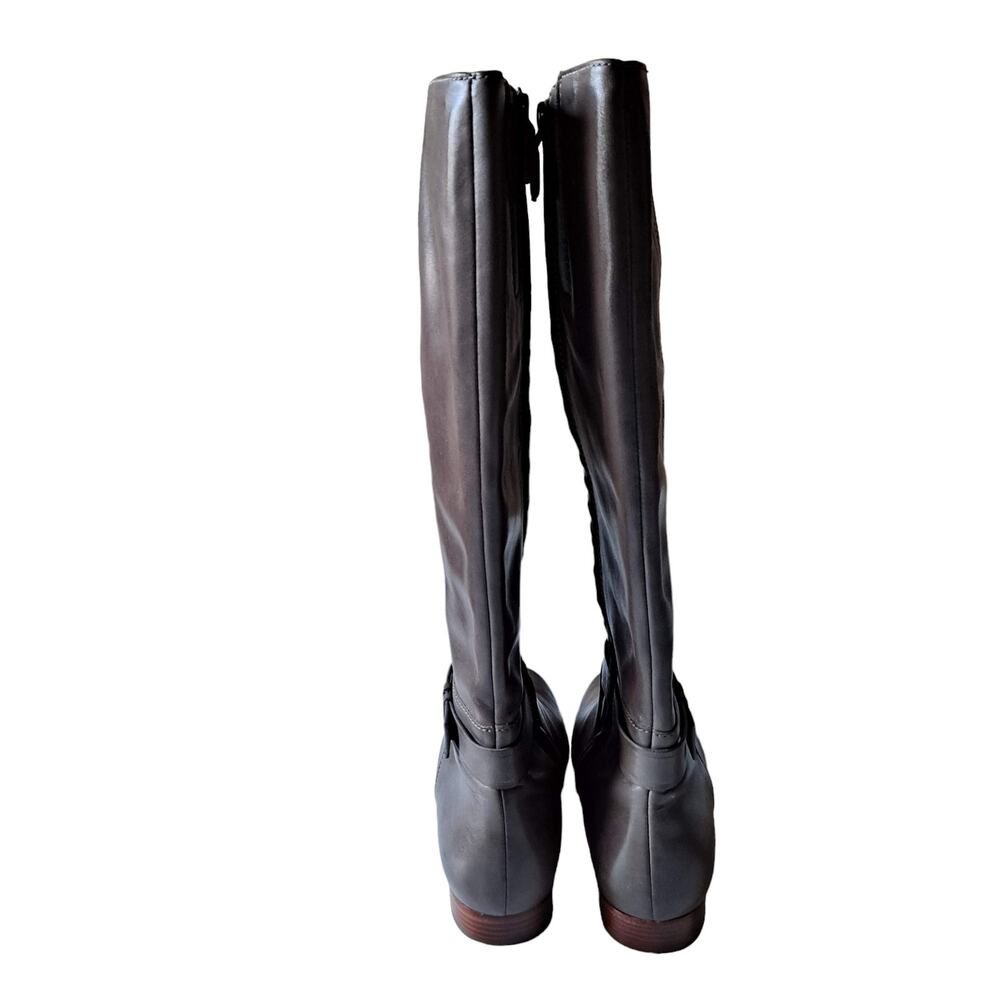 Cole Haan Russell Leather Equestrian Riding Boots Ironstone Gray Women Size 7.5 - Picture 3 of 16